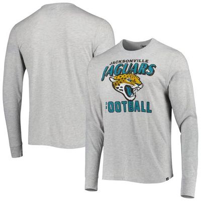 Men's '47 Heathered Gray Jacksonville Jaguars Dozer Franklin Long Sleeve T-Shirt
