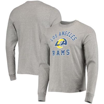 Men's '47 Heathered Gray Los Angeles Rams Arch Super Rival Long Sleeve T-Shirt in Heather Gray