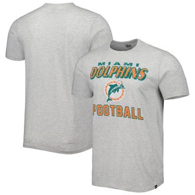 Men's '47 Heathered Gray Miami Dolphins Dozer Franklin Lightweight T-Shirt