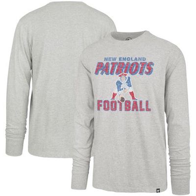 Men's '47 Heathered Gray New England Patriots Dozer Franklin Long Sleeve T-Shirt