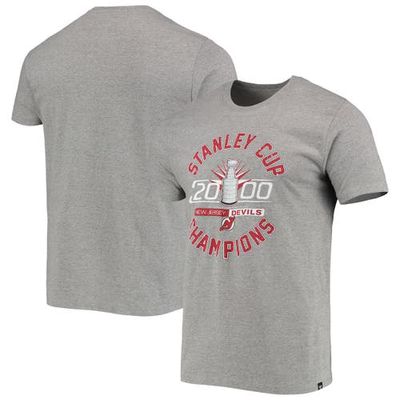 Men's '47 Heathered Gray New Jersey Devils 2000 Stanley Cup Champions T-Shirt in Heather Gray
