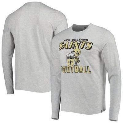 Men's '47 Heathered Gray New Orleans Saints Dozer Franklin Long Sleeve T-Shirt