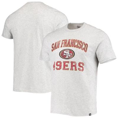 Men's '47 Heathered Gray San Francisco 49ers Union Arch Franklin T-Shirt in Heather Gray