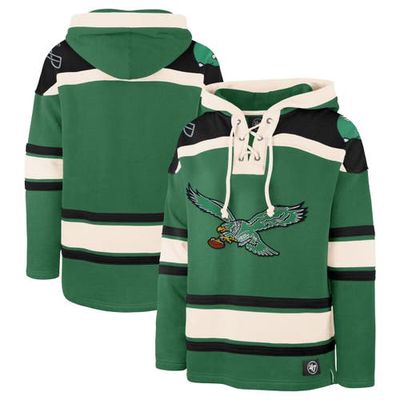 Men's '47 Kelly Green Philadelphia Eagles Big & Tall Superior Lacer Pullover Hoodie