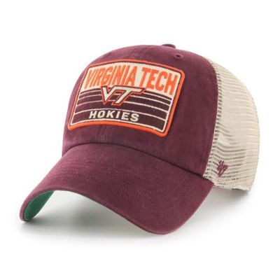 Men's '47 Maroon Virginia Tech Hokies Four Stroke Clean Up Trucker Snapback Hat