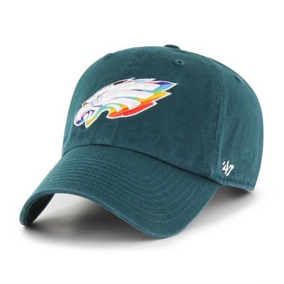 Men's '47 Midnight Green Philadelphia Eagles Pride Clean Up Adjustable Hat