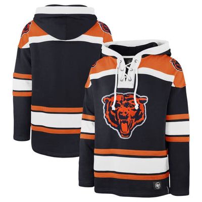 Men's '47 Navy Chicago Bears Big & Tall Superior Lacer Pullover Hoodie