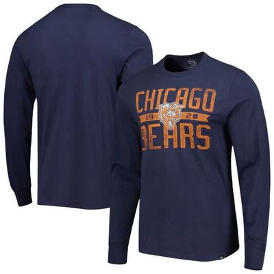 Men's '47 Navy Chicago Bears Brand Wide Out Franklin Long Sleeve T-Shirt
