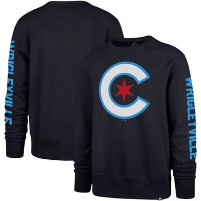 Men's '47 Navy Chicago Cubs City Connect Legend Headline Pullover Sweatshirt
