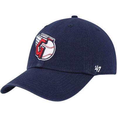 Men's '47 Navy Cleveland Guardians Logo Clean Up Adjustable Hat