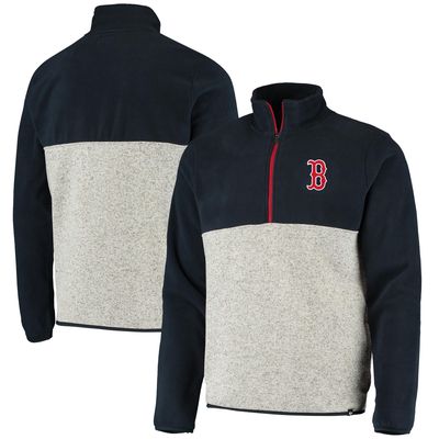 Men's '47 Navy/Gray Boston Red Sox Kodiak Colorblock Quarter-Zip Jacket