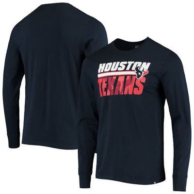 Men's '47 Navy Houston Texans Shadow Long Sleeve T-Shirt