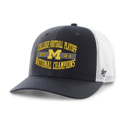 Men's '47 Navy Michigan Wolverines College Football Playoff 2023 National Champions Trucker Adjustable Hat