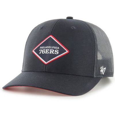 Men's '47 Navy Philadelphia 76ers 2023/24 City Edition Trucker Adjustable Hat
