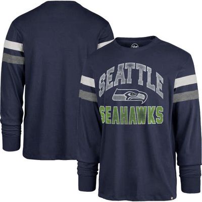 Men's '47 Navy Seattle Seahawks Irving Long Sleeve T-Shirt