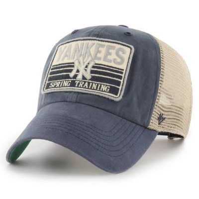 Men's '47 Navy/Tan New York Yankees Four Stroke Clean Up Trucker Snapback Hat