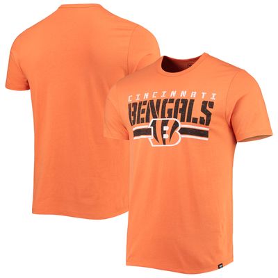 Men's '47 Orange Cincinnati Bengals Stripe Thru Franklin T-Shirt