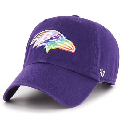 Men's '47 Purple Baltimore Ravens Pride Clean Up Adjustable Hat