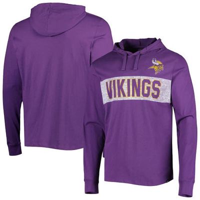 Men's '47 Purple Minnesota Vikings Field Franklin Hooded Long Sleeve T-Shirt