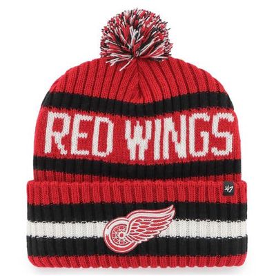 Men's '47 Red Detroit Red Wings Bering Cuffed Knit Hat with Pom