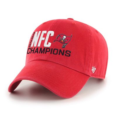 Men's '47 Red Tampa Bay Buccaneers 2020 NFC Champions Clean Up Adjustable Hat