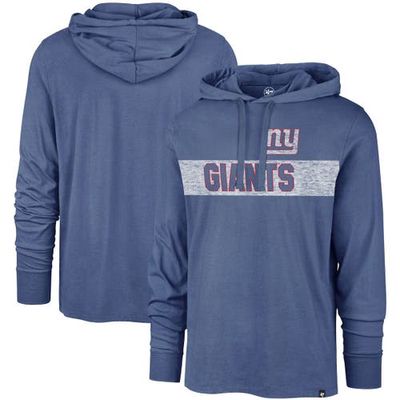 Men's '47 Royal New York Giants Field Franklin Hooded Long Sleeve T-Shirt