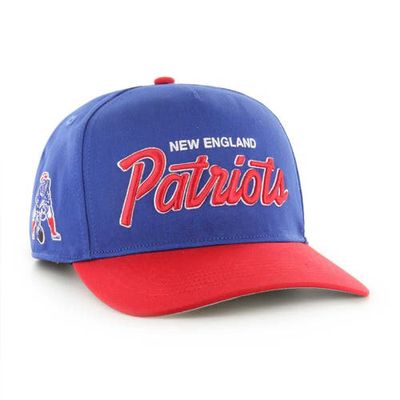 Men's '47 Royal/Red New England Patriots Crosstown Two-Tone Hitch Adjustable Hat