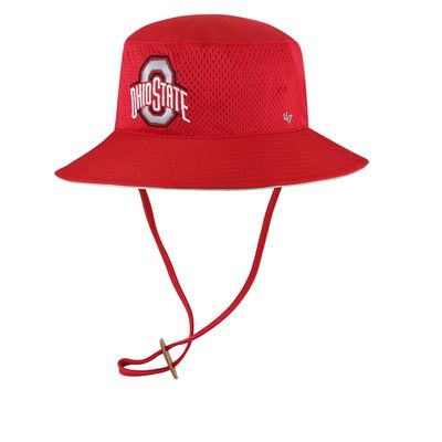 Men's '47 Scarlet Ohio State Buckeyes Panama Pail Bucket Hat