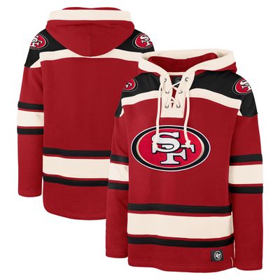 Men's '47 Scarlet San Francisco 49ers Big & Tall Superior Lacer Pullover Hoodie