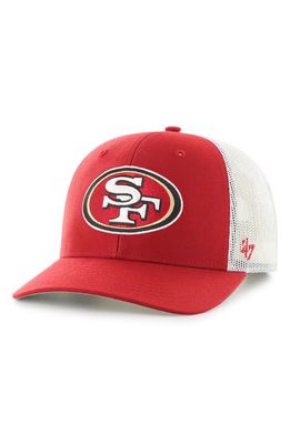 Men's '47 Scarlet/White San Francisco 49ers Trucker Snapback Hat in Red