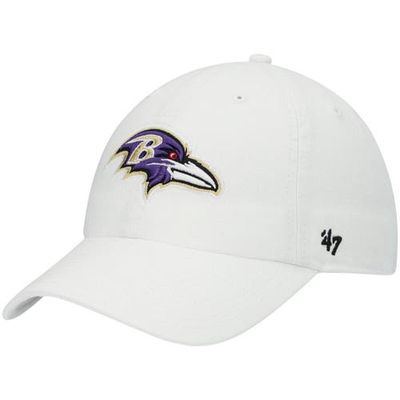 Men's '47 White Baltimore Ravens Clean Up Adjustable Hat