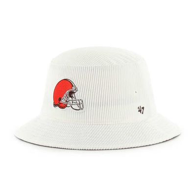 Men's '47 White Cleveland Browns Thick Cord Bucket Hat