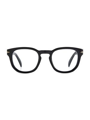 Men's 47MM Square Blue Light Optical Glasses - Black