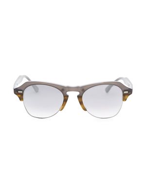 Men's 48MM Clubmaster Sunglasses - Grey Silver - Grey Silver