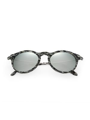Men's 48MM Oval Sunglasses - White Silver - White Silver
