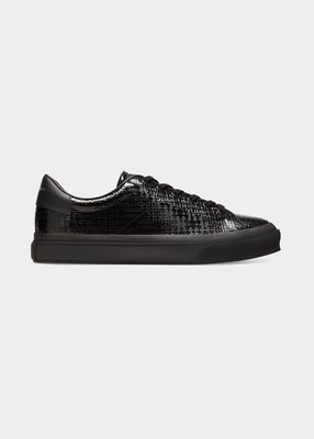 Men's 4G-Embossed Patent Leather Low-Top Sneakers