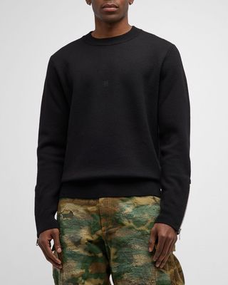 Men's 4G Felted Zip-Cuff Sweater