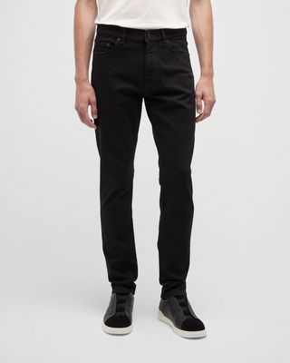 Men's 5-Pocket Black Wash Denim Jeans