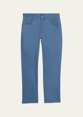 Men's 5-Pocket Cotton and Silk Denim Pants