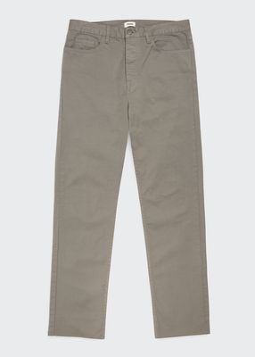 Men's 5-Pocket Stretch Cotton Button-Front Trousers