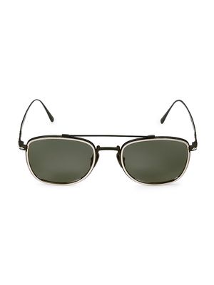 Men's 50MM Pilot Sunglasses - Black - Black