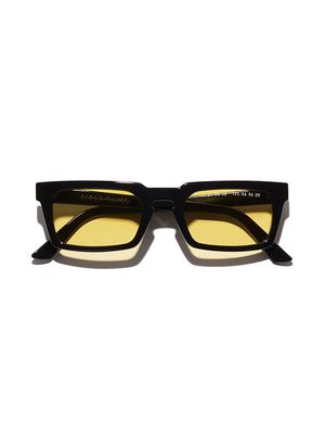 Men's 50MM Square Sunglasses - Black Yellow - Black Yellow