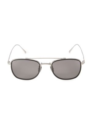 Men's 50MM Square Sunglasses - Silver - Silver