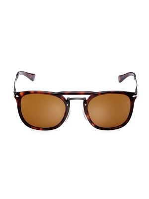 Men's 50MM Tortoiseshell Aviator Sunglasses - Havana Gunmetal - Havana Gunmetal