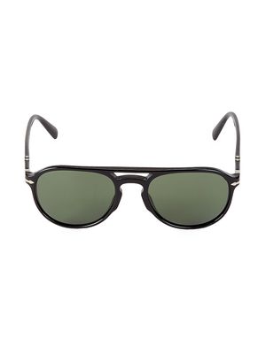 Men's 52MM Aviator Sunglasses - Black - Black