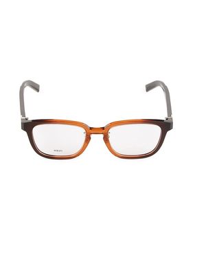 Men's 52MM Plastic Rectangular Optical Sunglasses - Orange