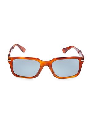 Men's 53MM Rectangular Sunglasses - Light Brown - Light Brown