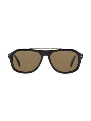 Men's 54MM Aviator Sunglasses - Black - Black