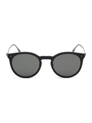 Men's 54MM Round Sunglasses - Matte Black Smoke Polarized - Matte Black Smoke Polarized