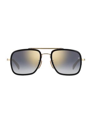 Men's 54MM Square Sunglasses - Gold - Gold